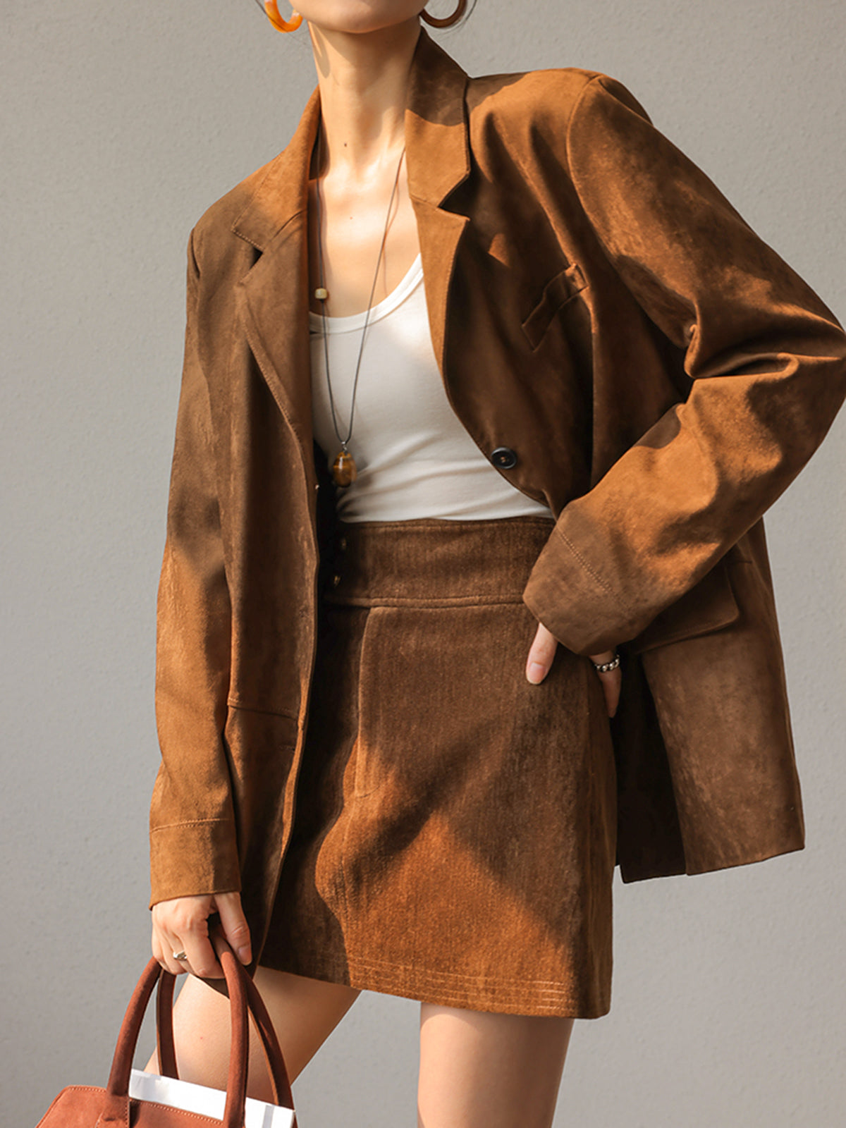 Vintage Suede Blazer-CALLISTARI