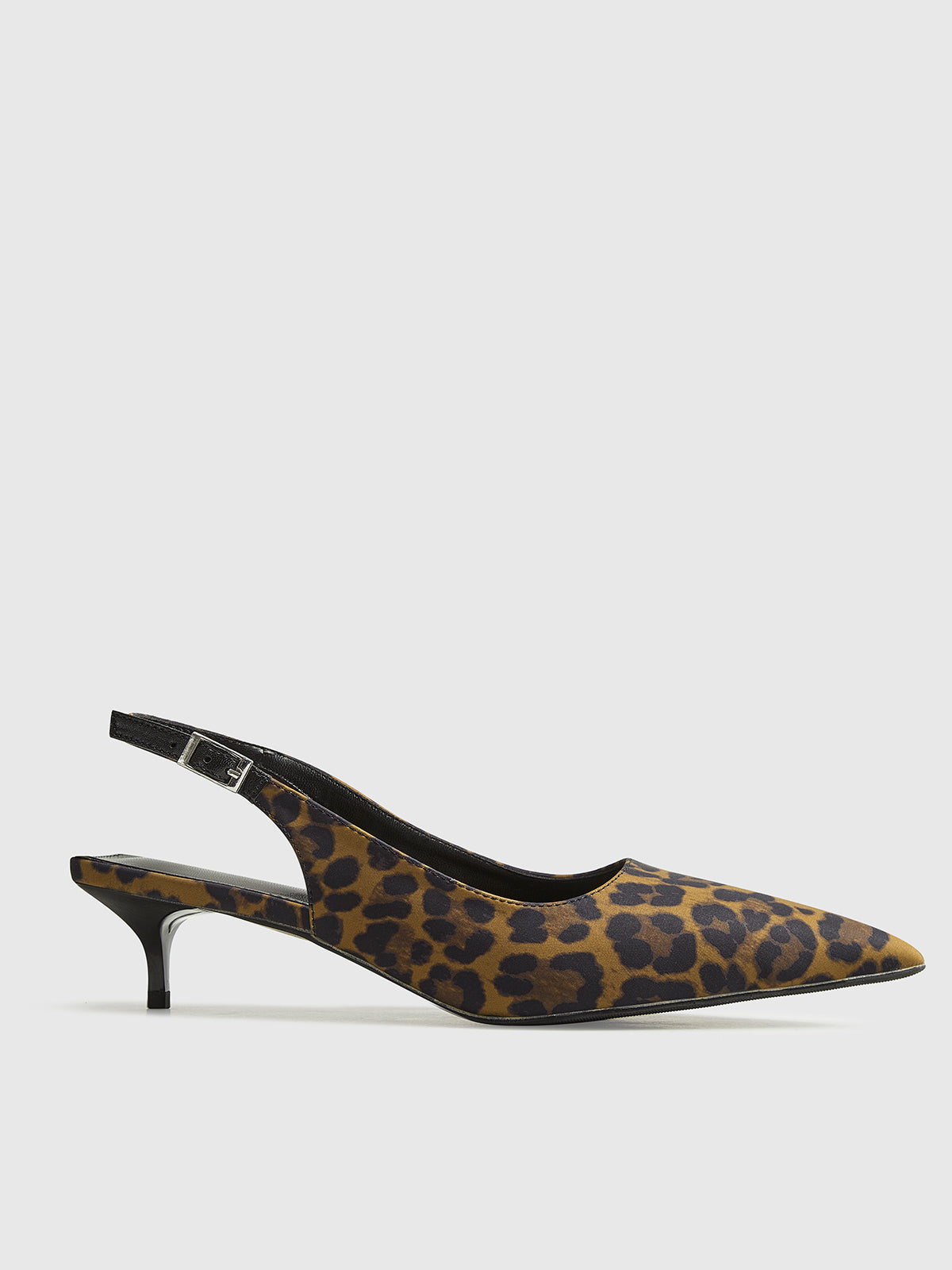 Leopard Kitten Slingback Pumps-Mesadic
