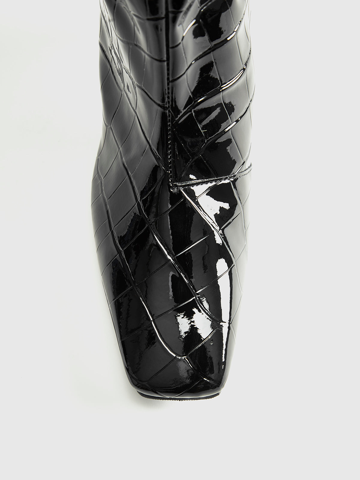 Crocodile Pattern Knee High Boots-Mesadic