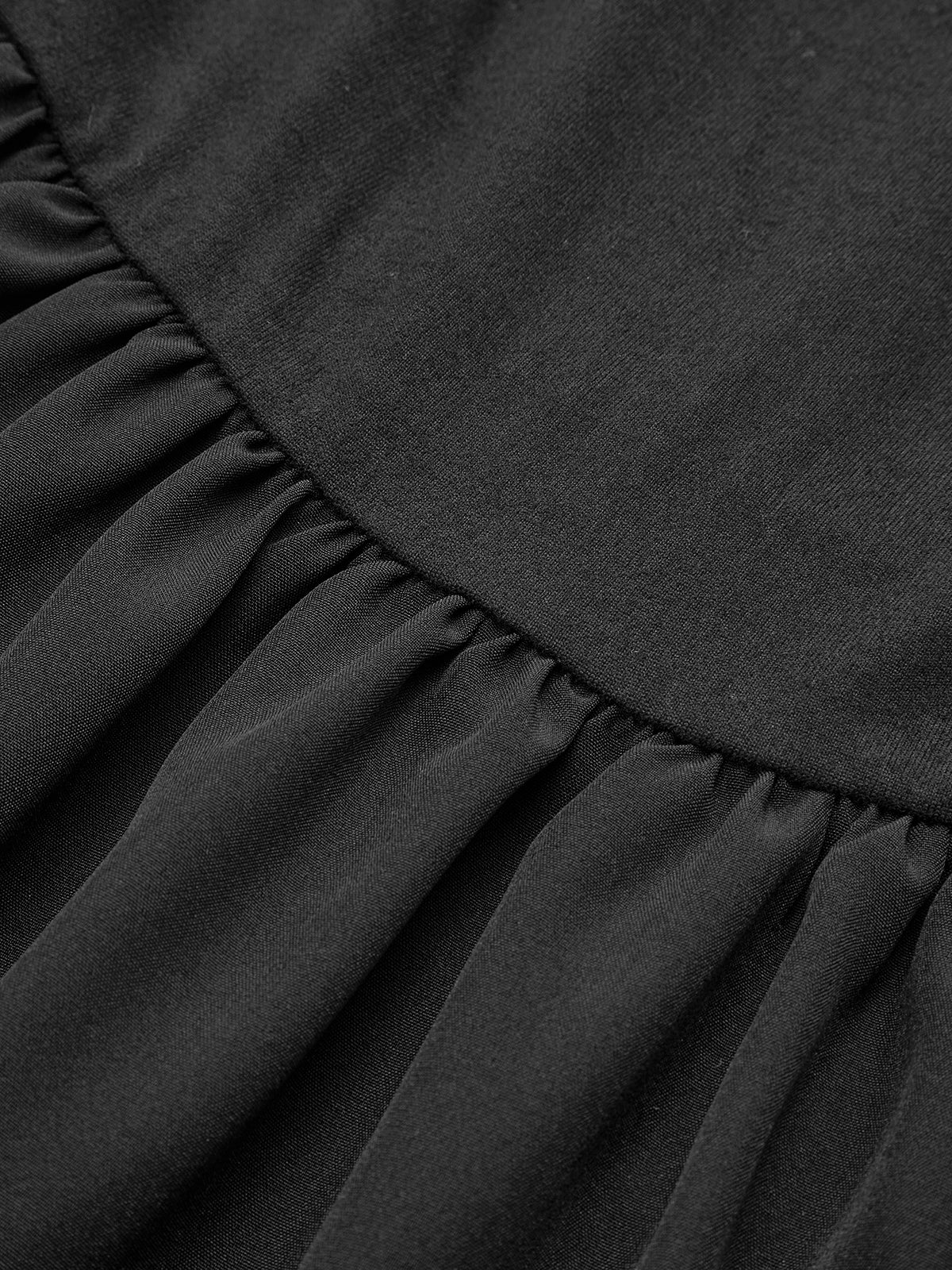 Straight-Shoulder Bud Waist Jersey Dress-Mesadic