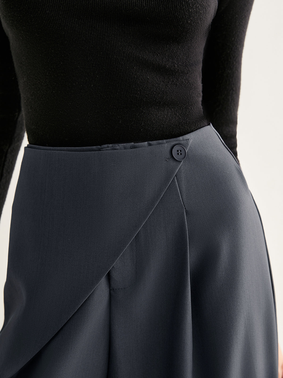 Asymmetrical Wide-Leg Pants-Mesadic