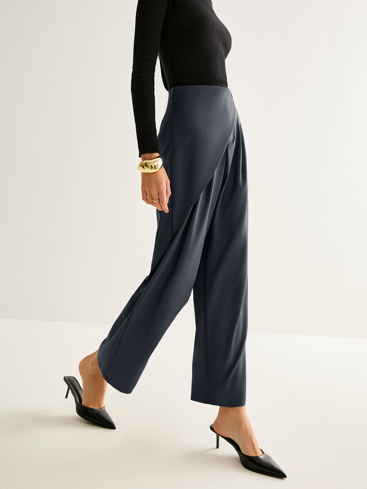 Asymmetrical Wide-Leg Pants-Mesadic