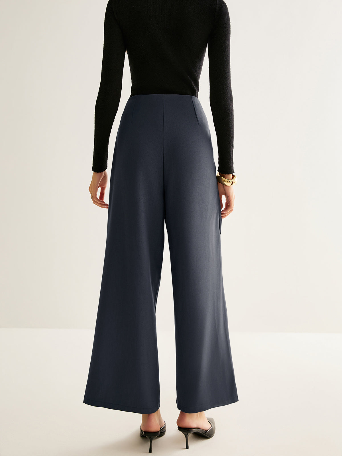 Asymmetrical Wide-Leg Pants-Mesadic
