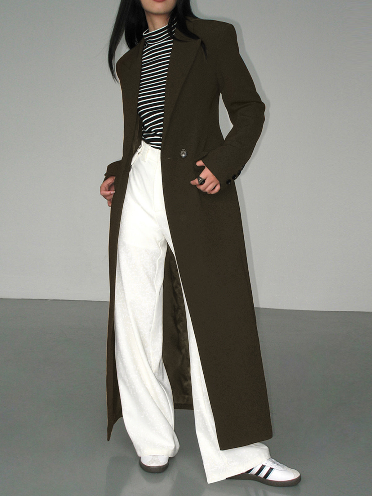 Collar Pocket Blazer Coat-Mesadic