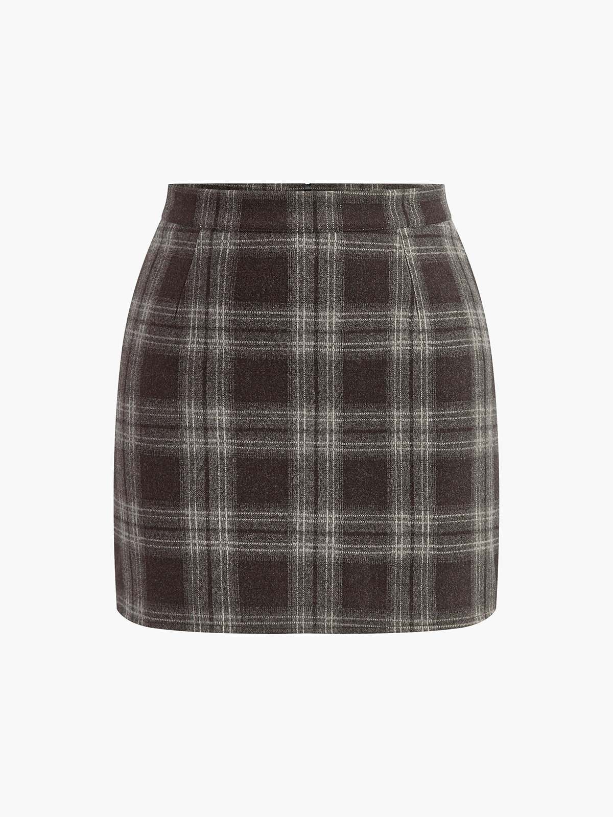 Plaid Tweed Mini Skirt-Mesadic