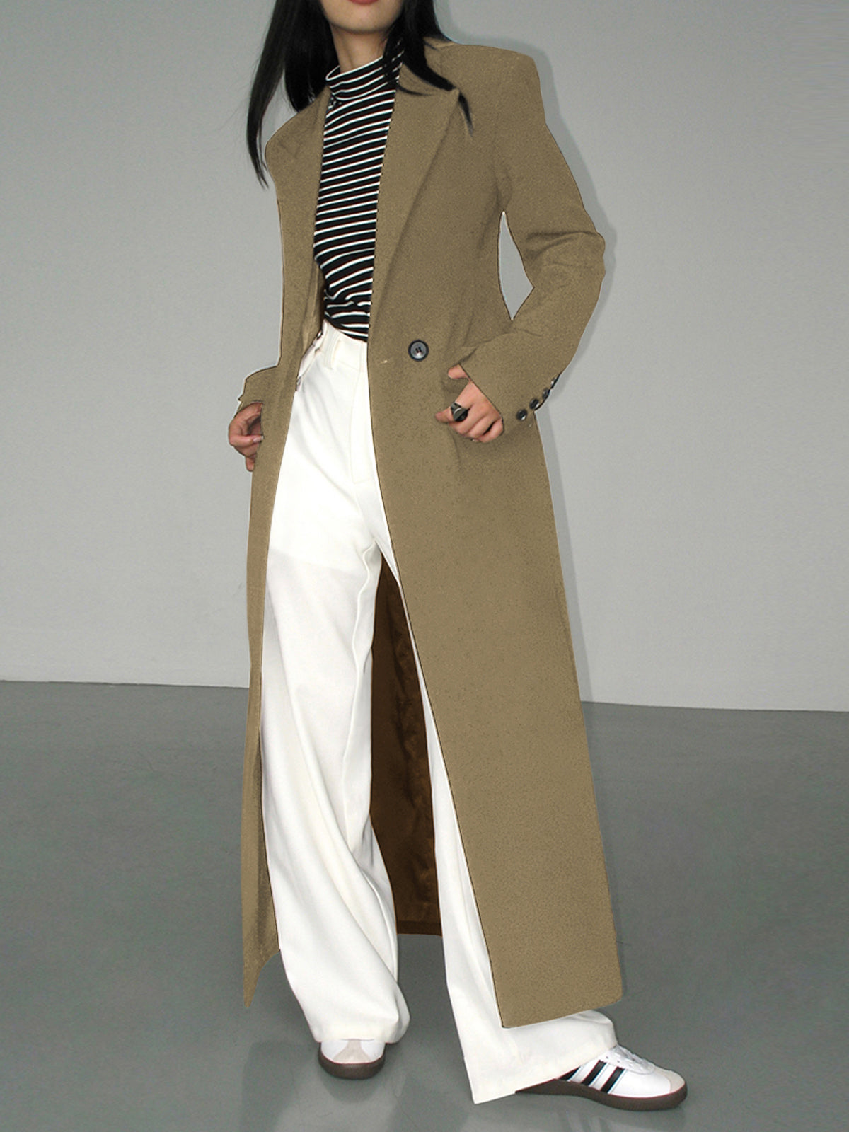 Collar Pocket Blazer Coat-Mesadic