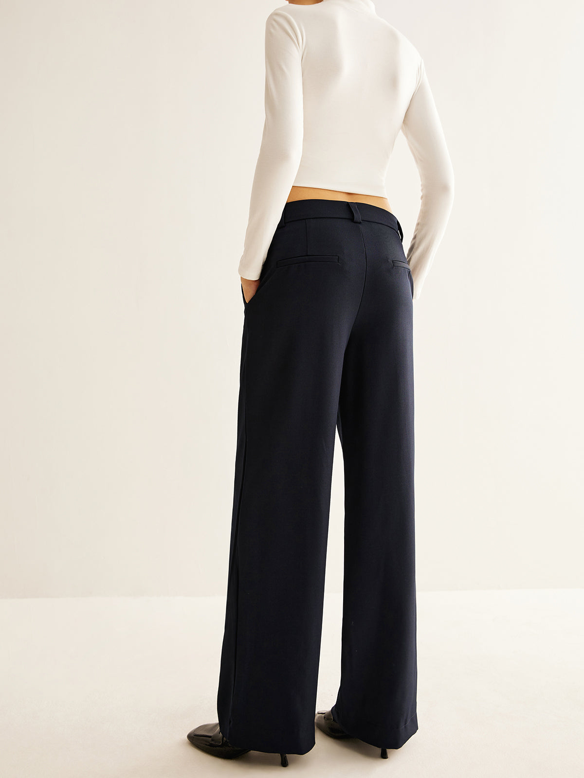 Front Zipper Straight Pants-Mesadic
