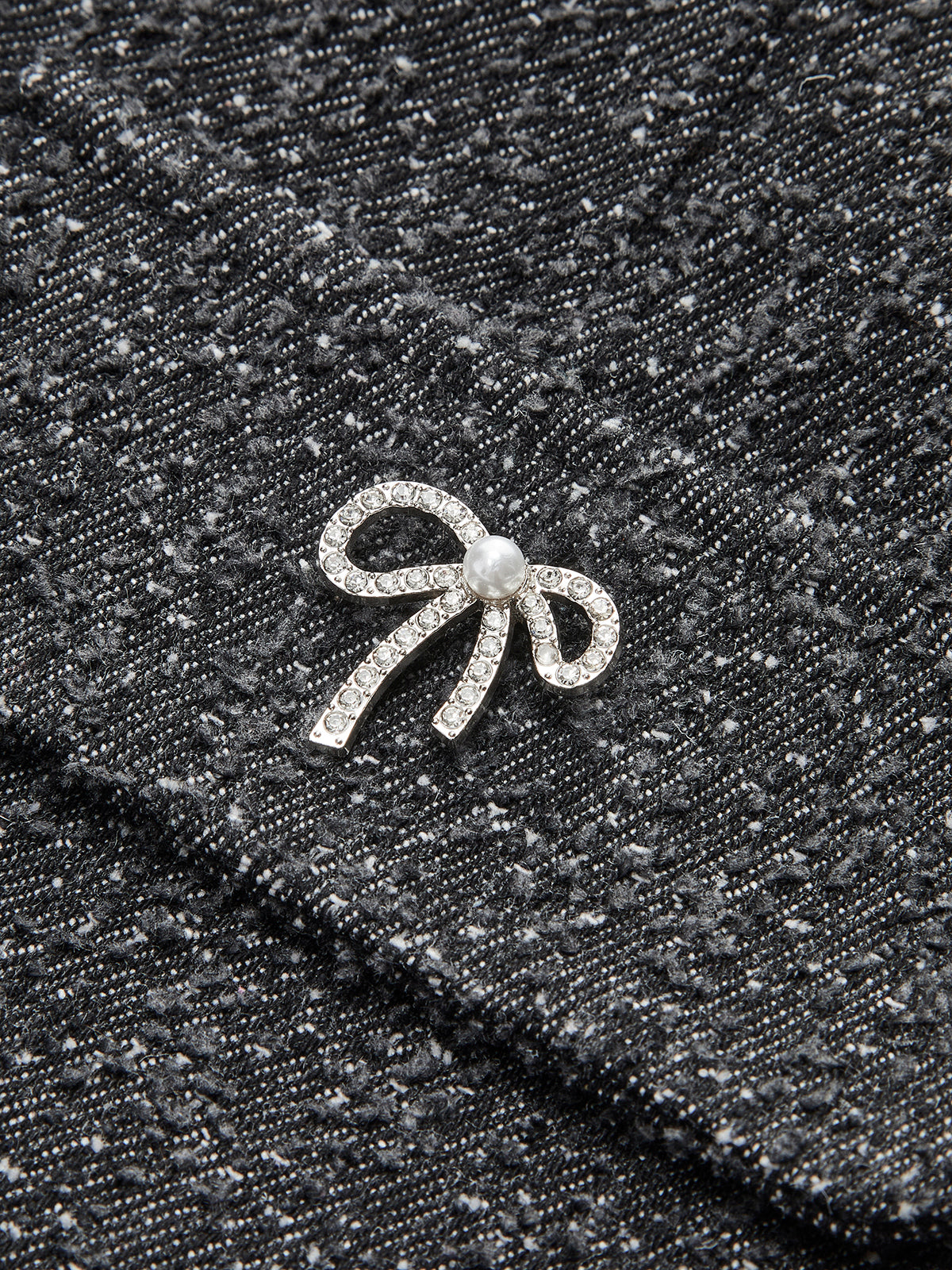 Metal Bow Denim Mini Skirt-Mesadic