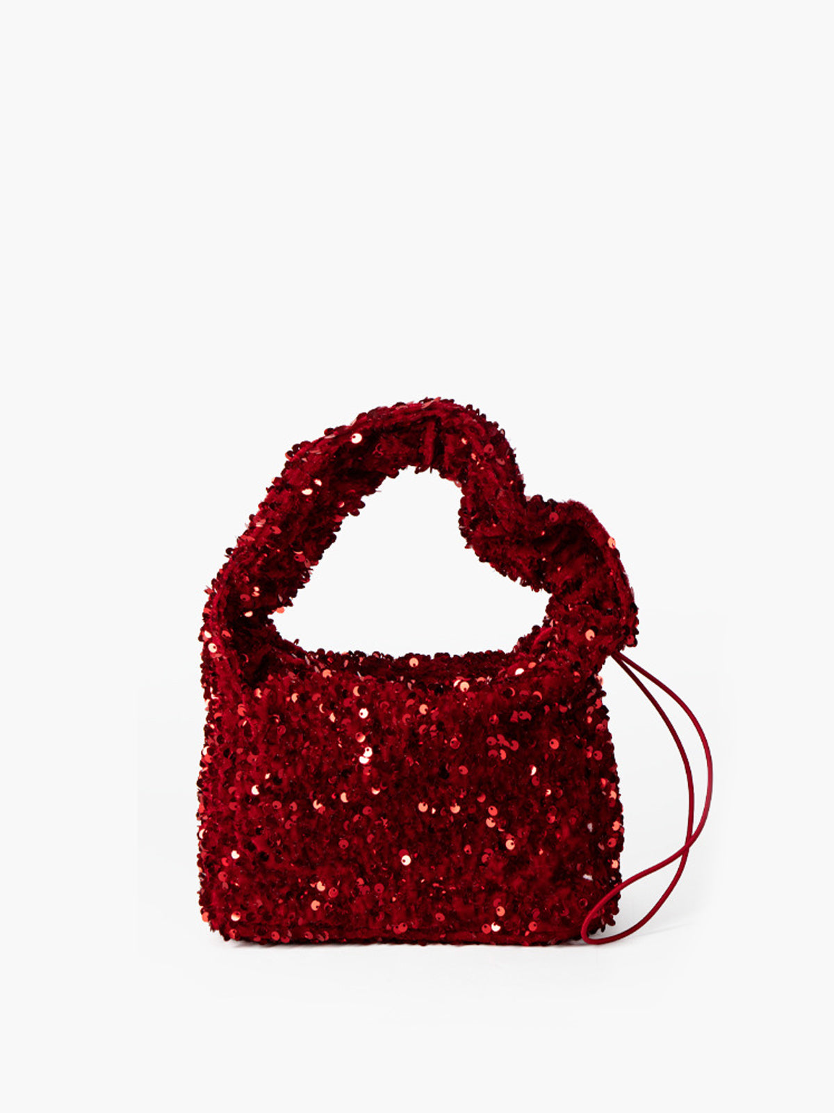 Sequins Drawstring Velvet Armpit Bag-Mesadic