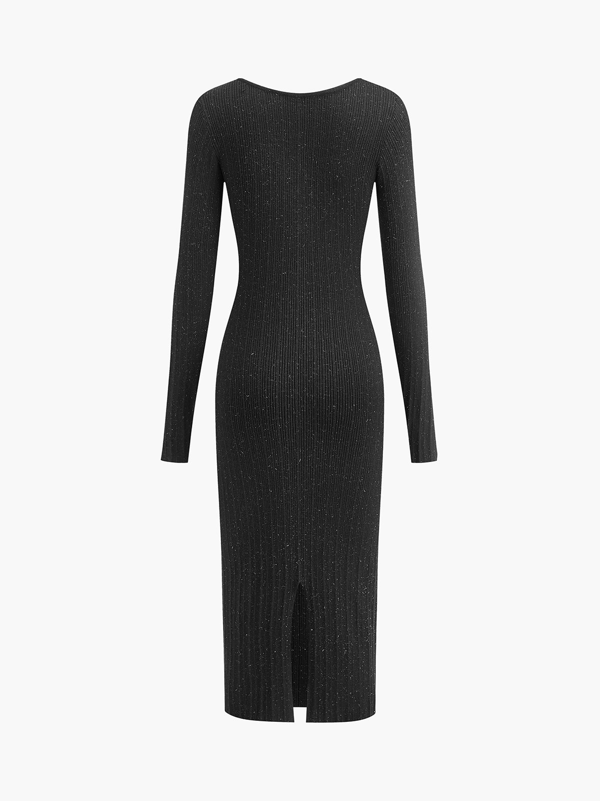 Rhinestone Decor Plain Sweater Dress-Mesadic