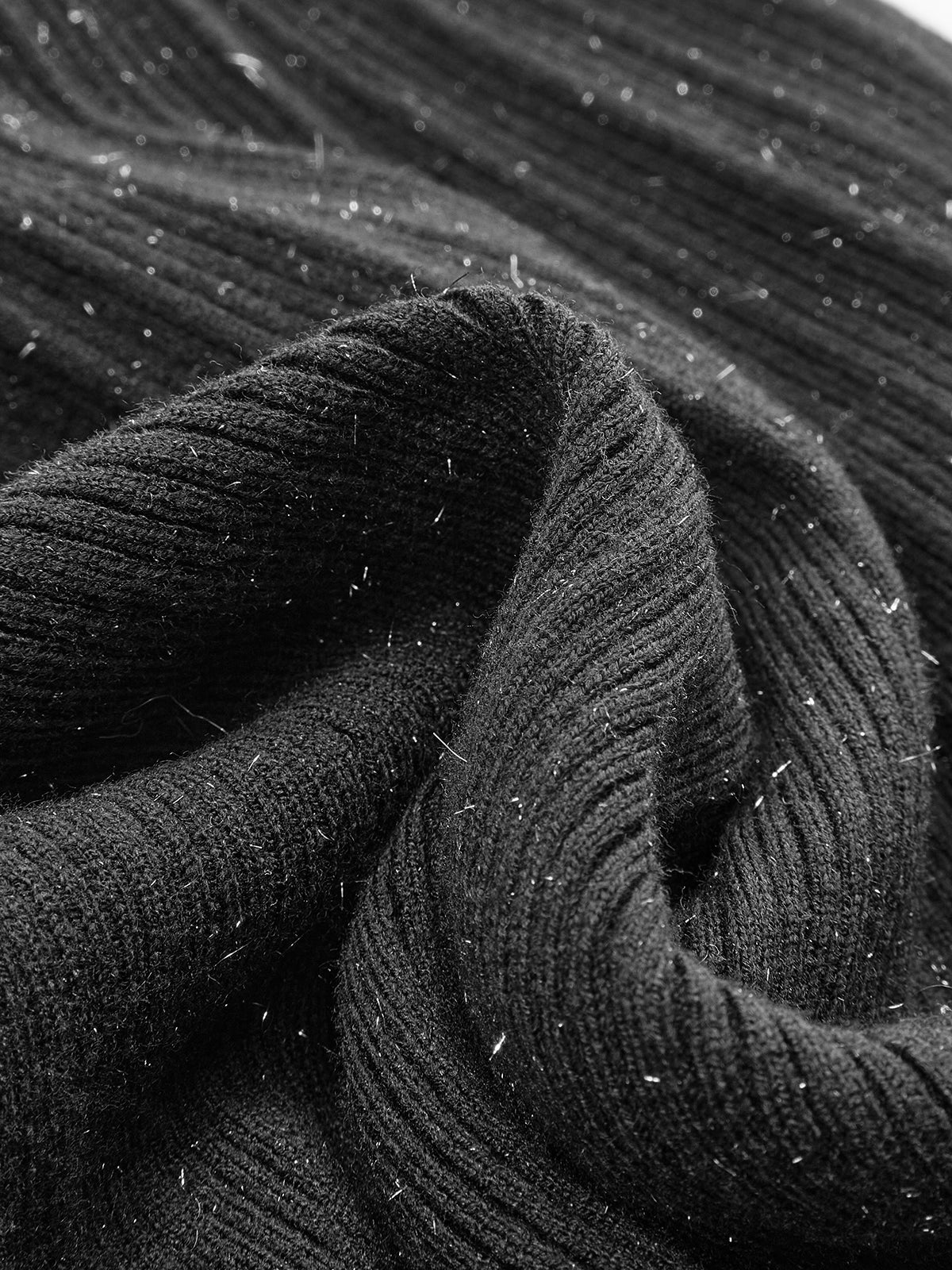 Rhinestone Decor Plain Sweater Dress-Mesadic