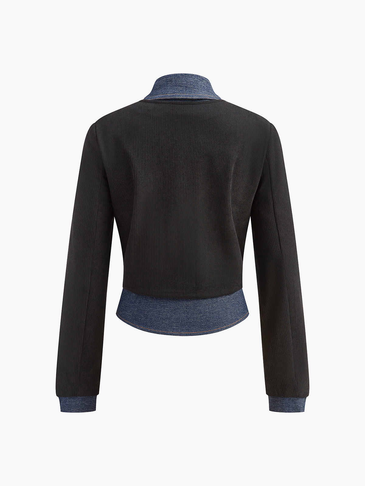 2 in 1 Denim Panel Polo Shirt-Mesadic