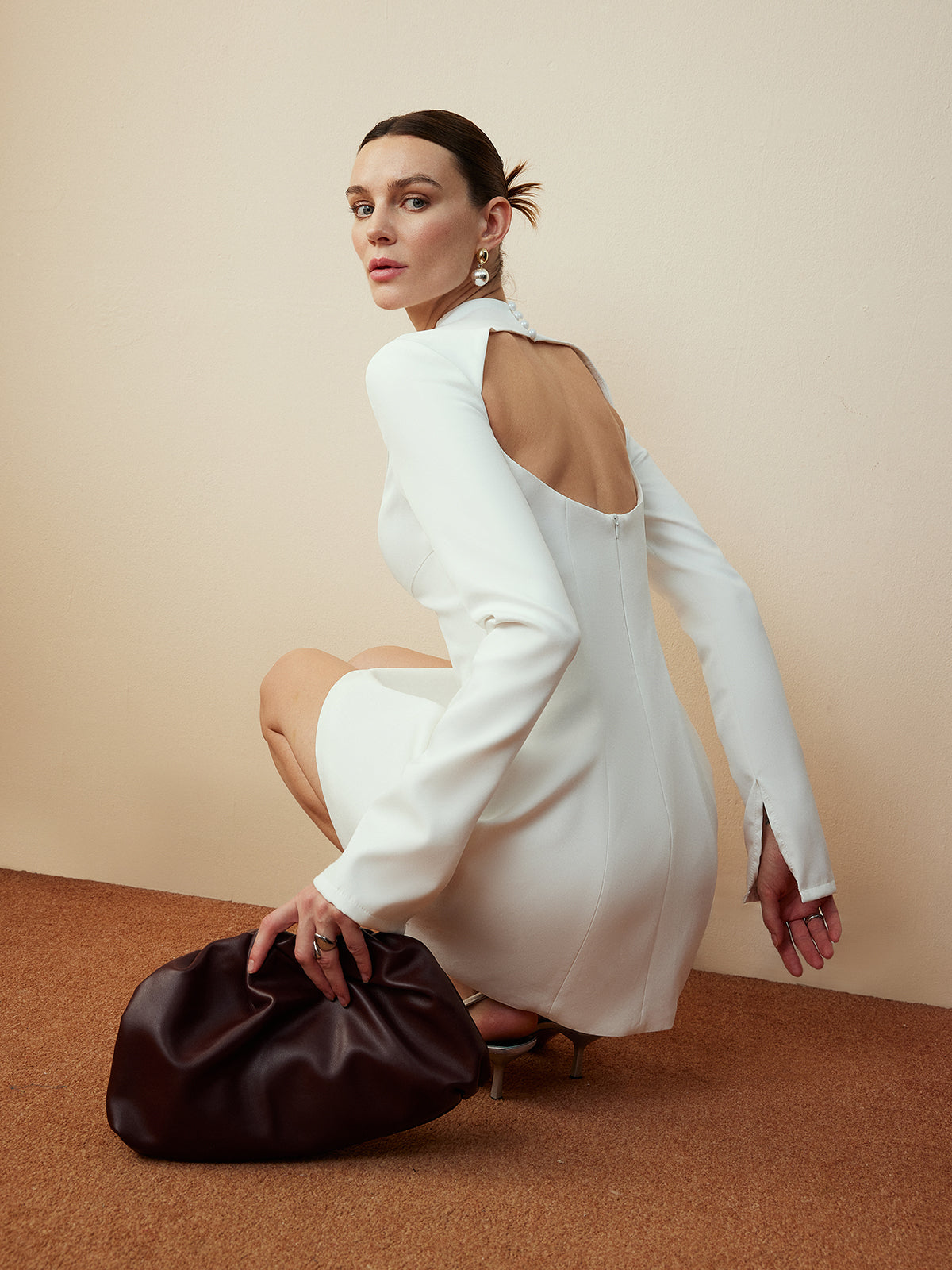 Backless Skinny Zipper Dress-Mesadic