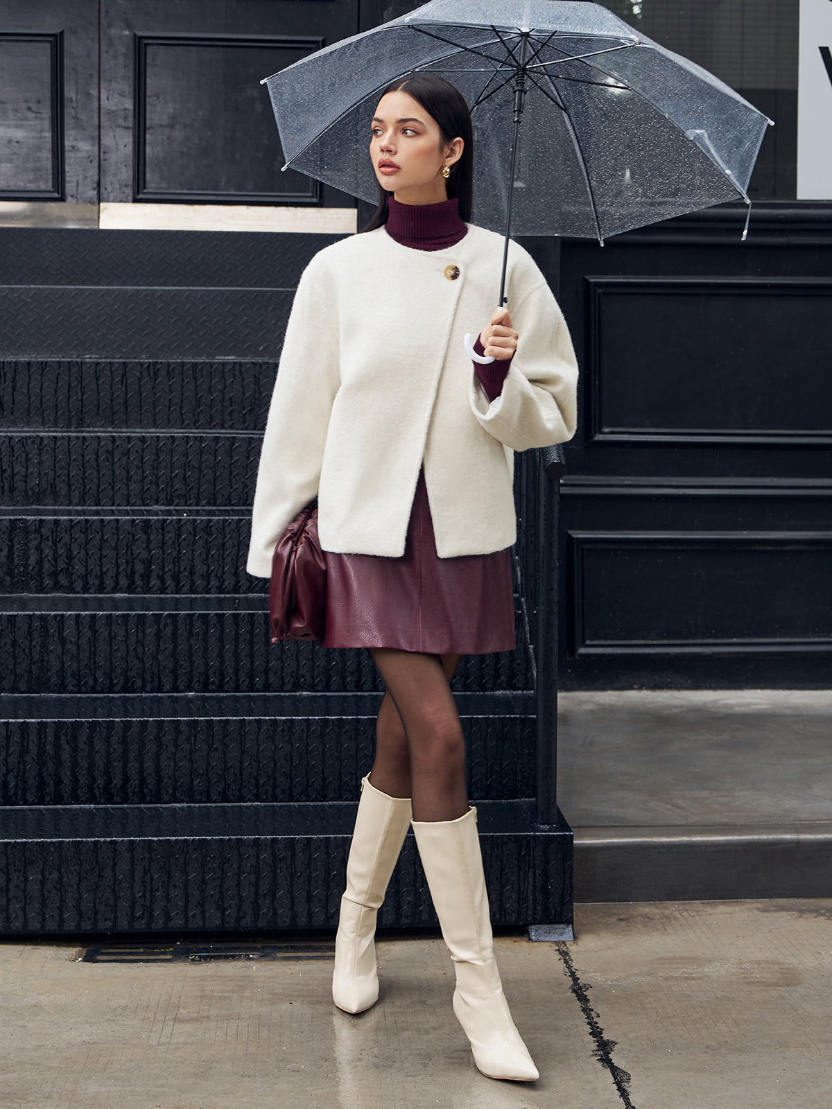 Romance Button Shift Coat-Mesadic