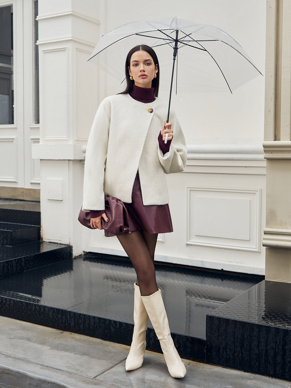 Romance Button Shift Coat-Mesadic