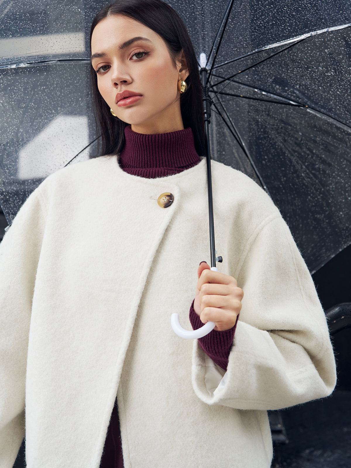 Romance Button Shift Coat-Mesadic