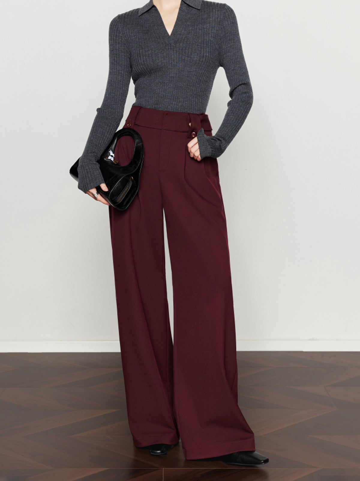 Vintage Pleated Wide-Leg Pants-CALLISTARI