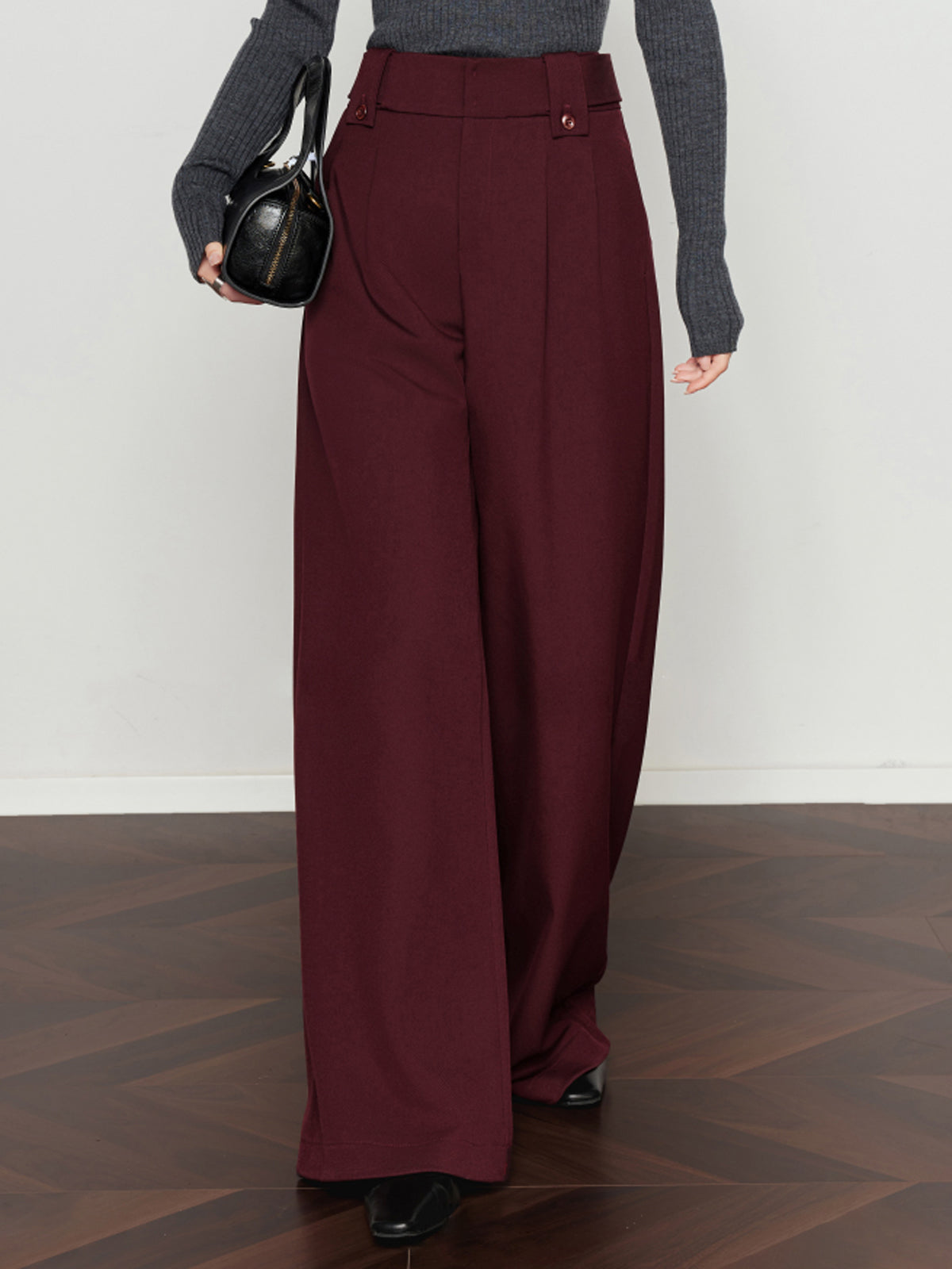 Vintage Pleated Wide-Leg Pants-CALLISTARI