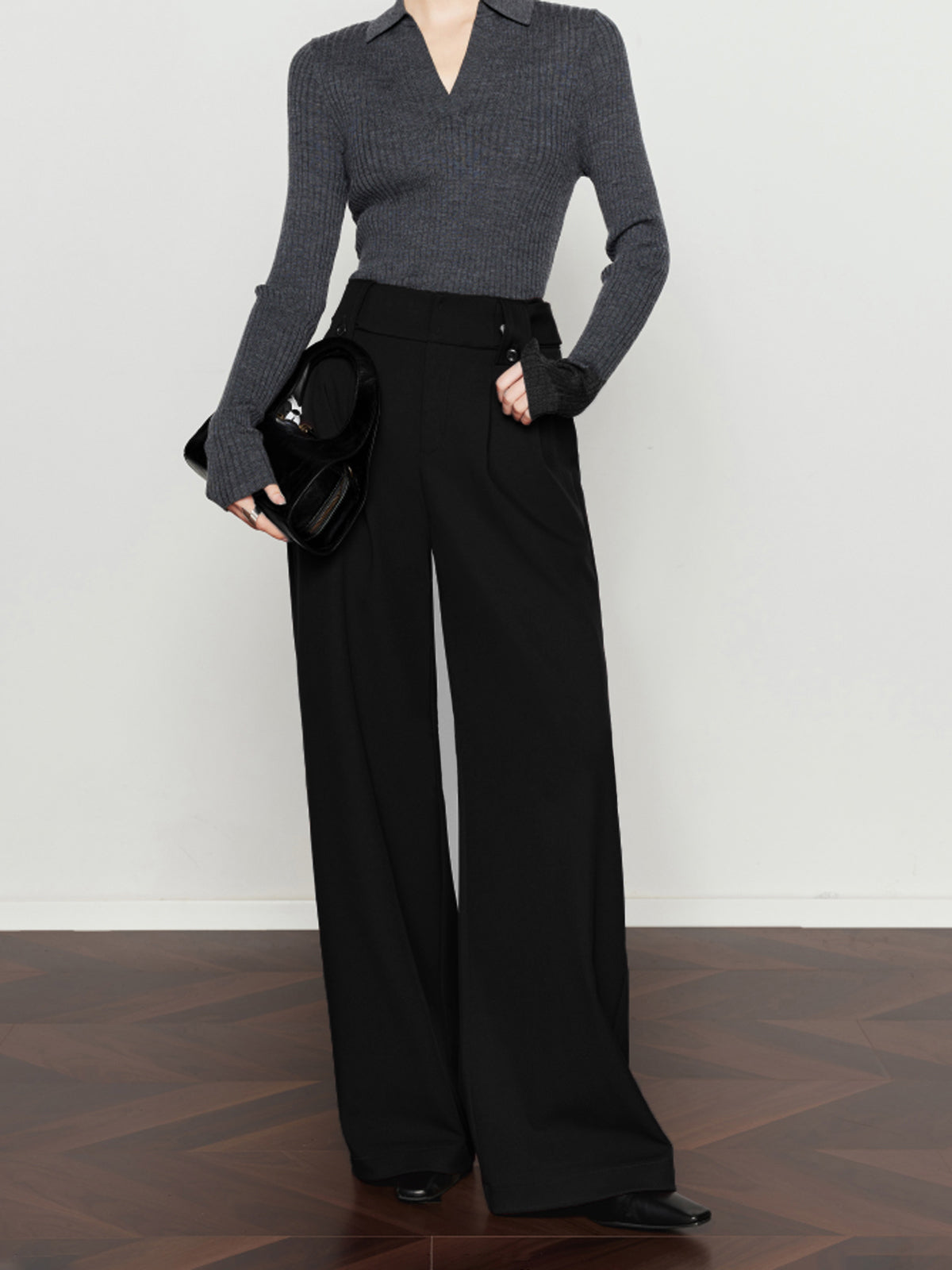 Vintage Pleated Wide-Leg Pants-CALLISTARI