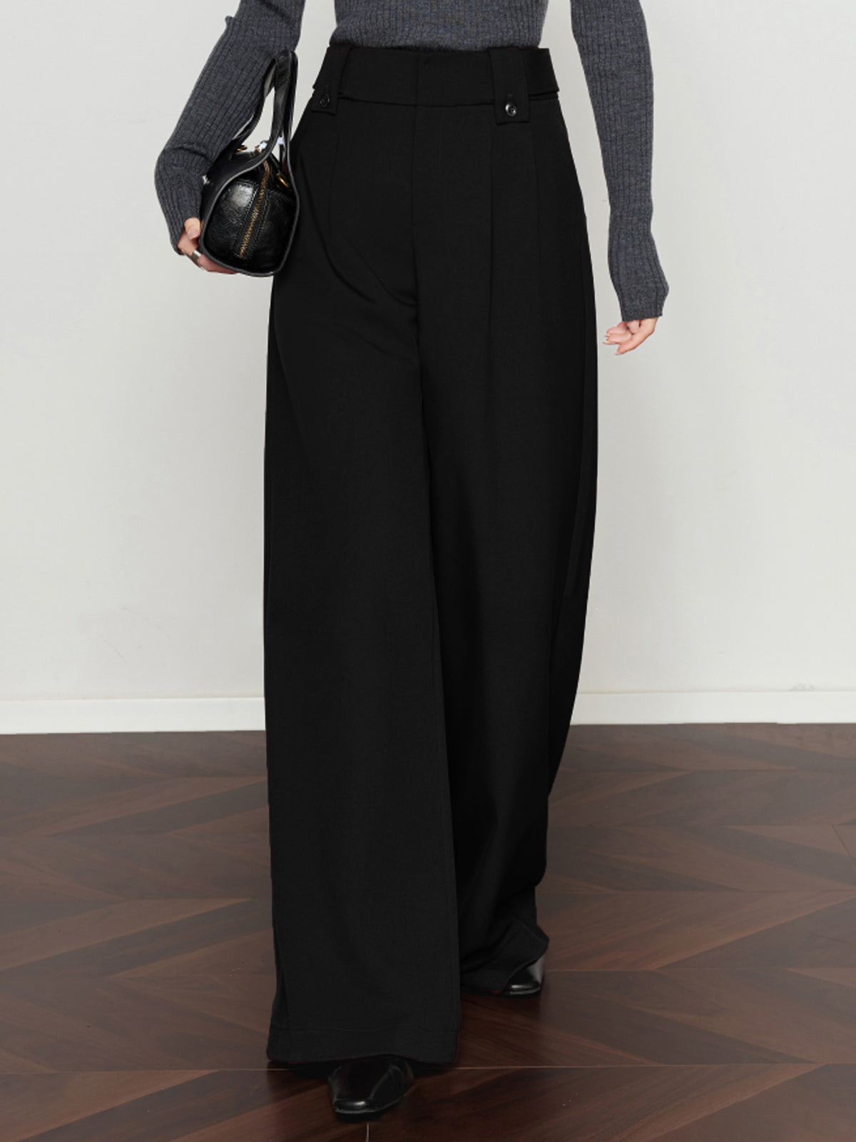 Vintage Pleated Wide-Leg Pants-CALLISTARI