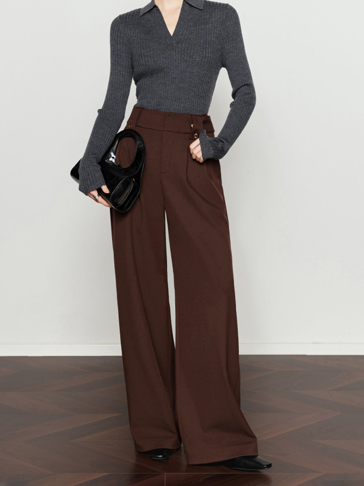 Vintage Pleated Wide-Leg Pants-CALLISTARI