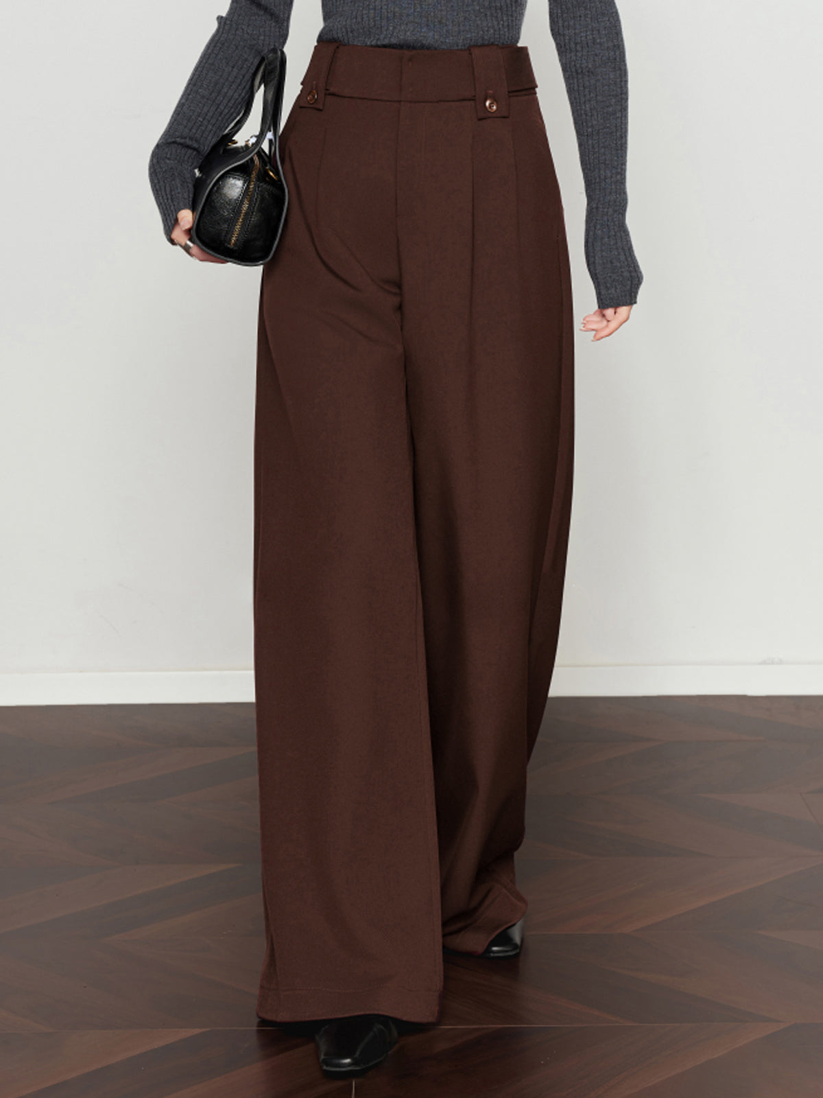 Vintage Pleated Wide-Leg Pants-CALLISTARI