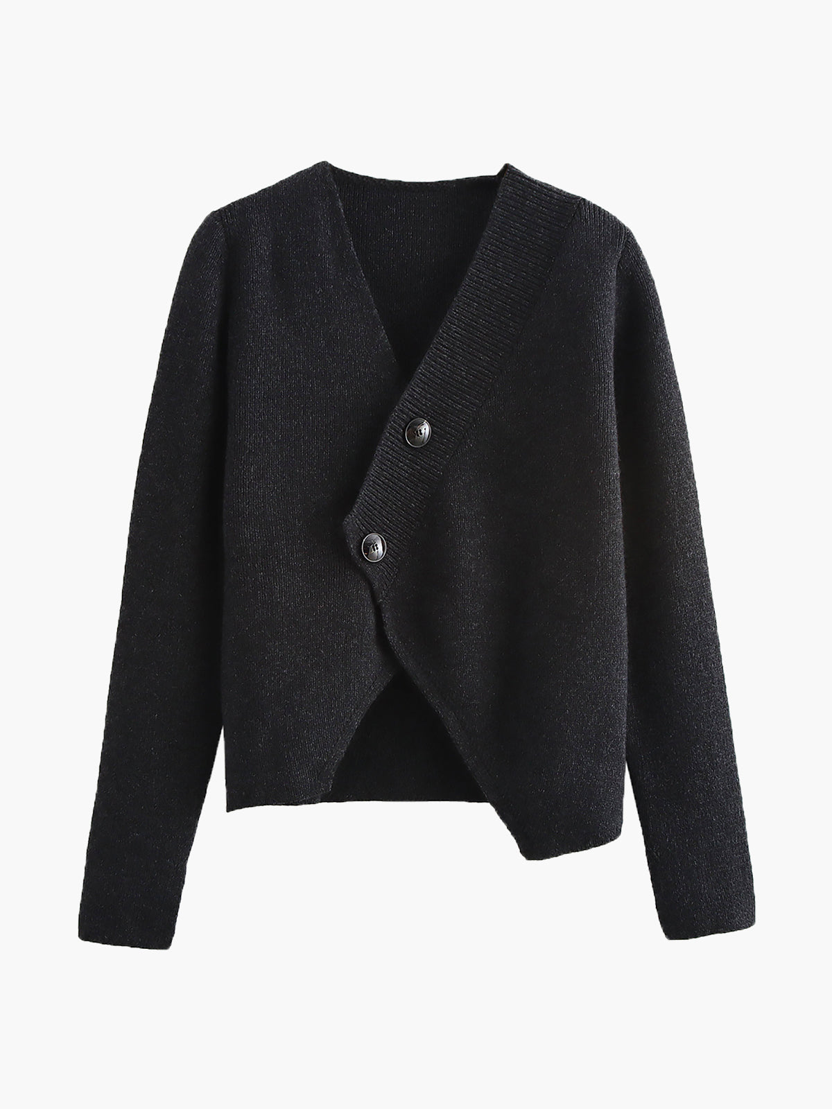 Asymmetrical Cutout Button Knit Top-Mesadic