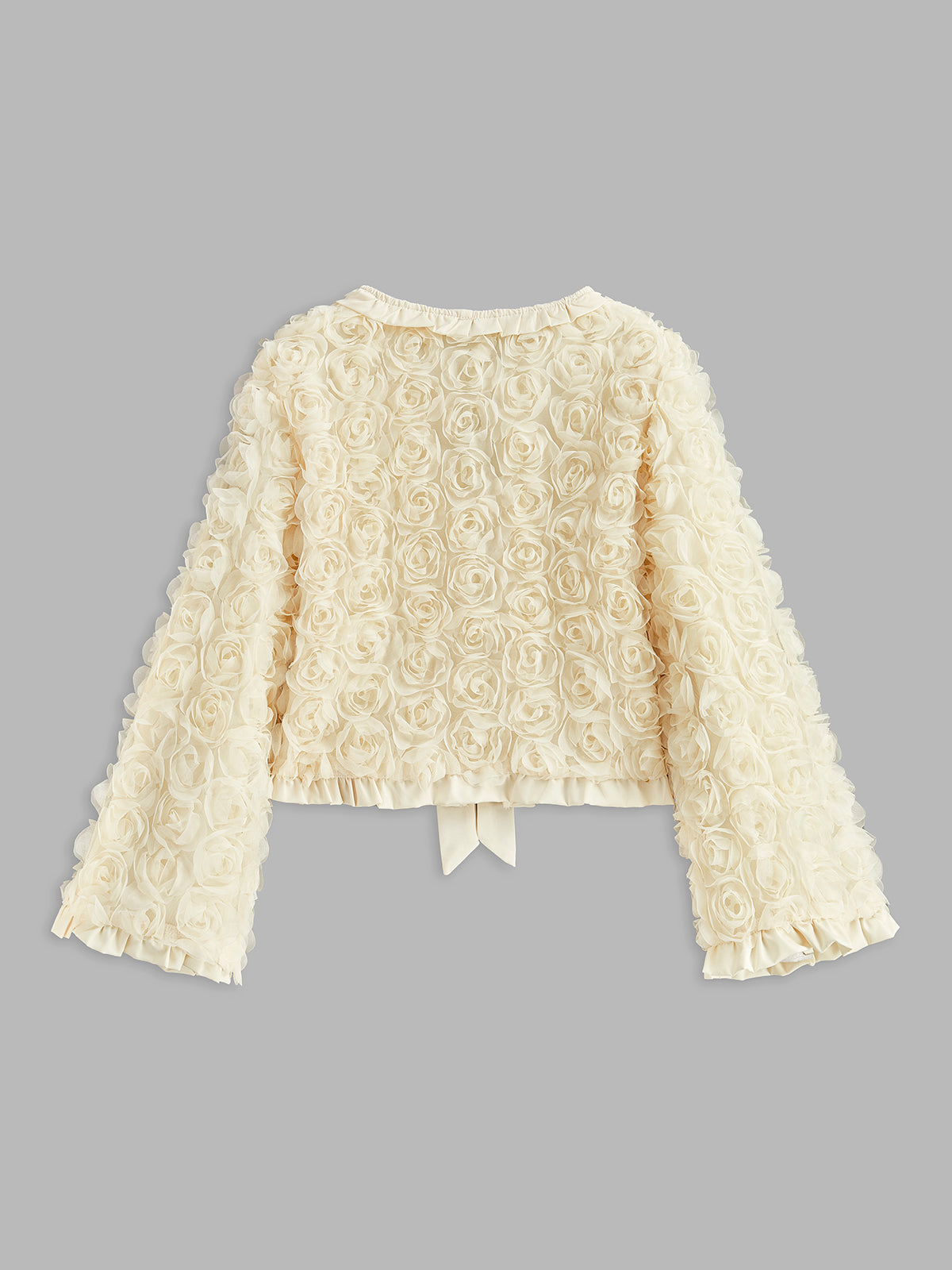 Romance Tie Front Rosette Jacket-Mesadic