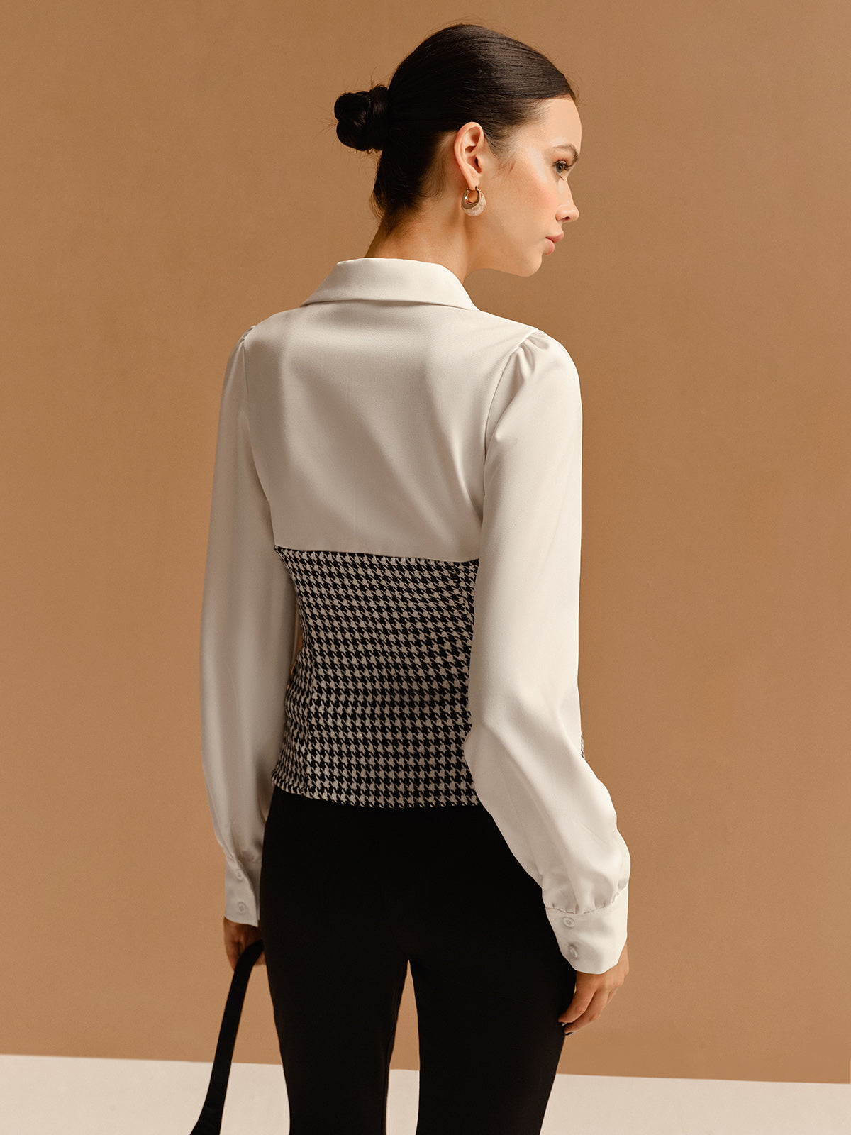 2 in 1 Houndtooth Polo Shirt-Mesadic
