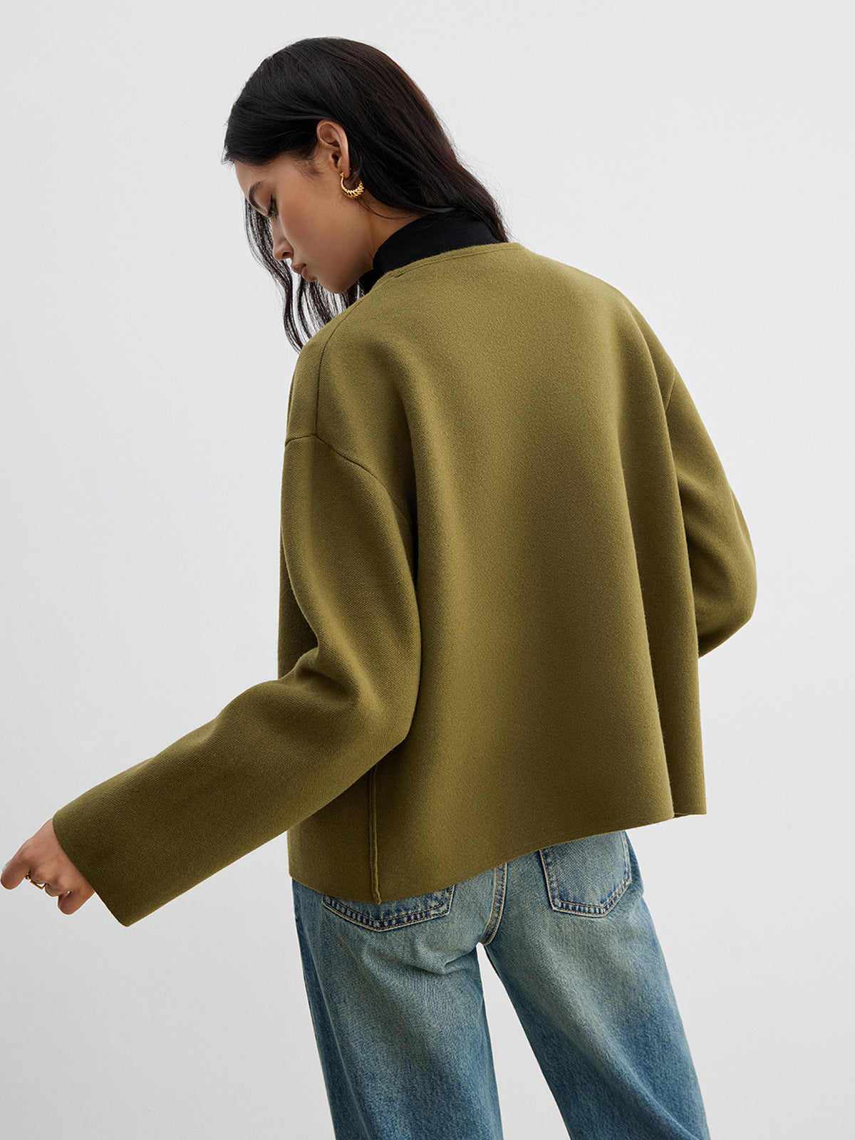 Retro Shift Cardigan Without Belt-Mesadic