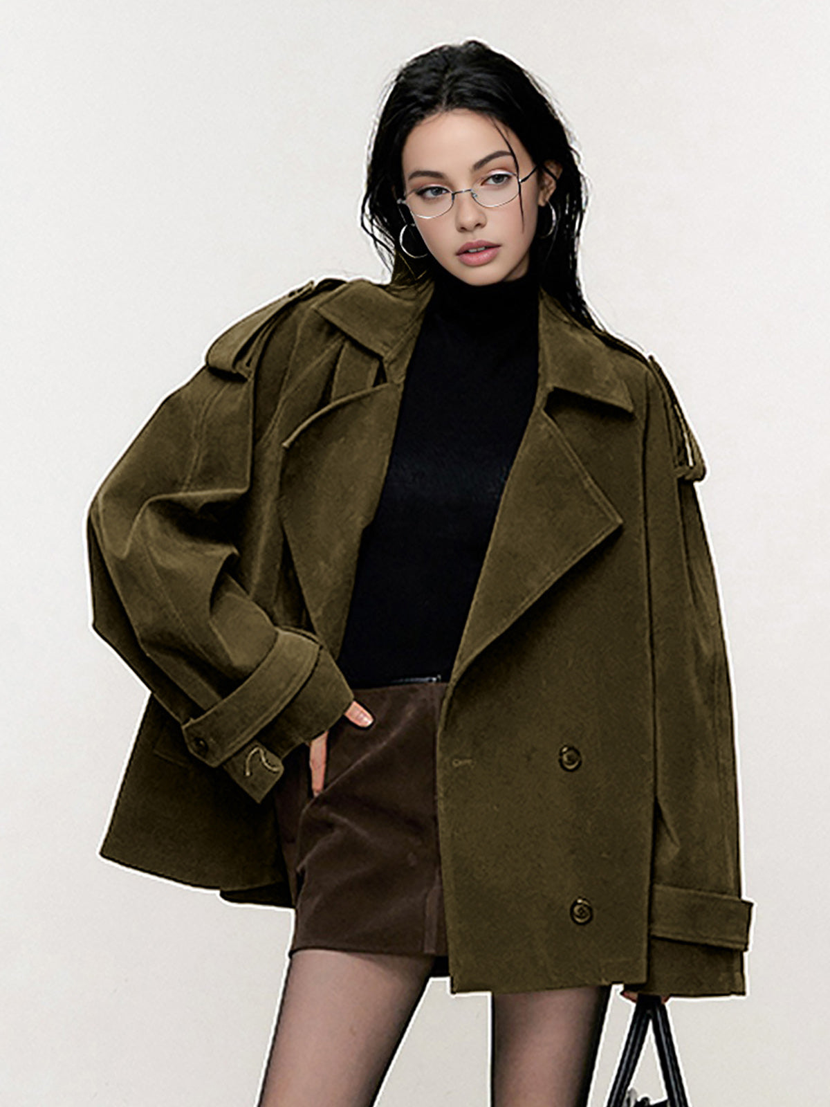 Lapel Loose Suede Jacket-Mesadic