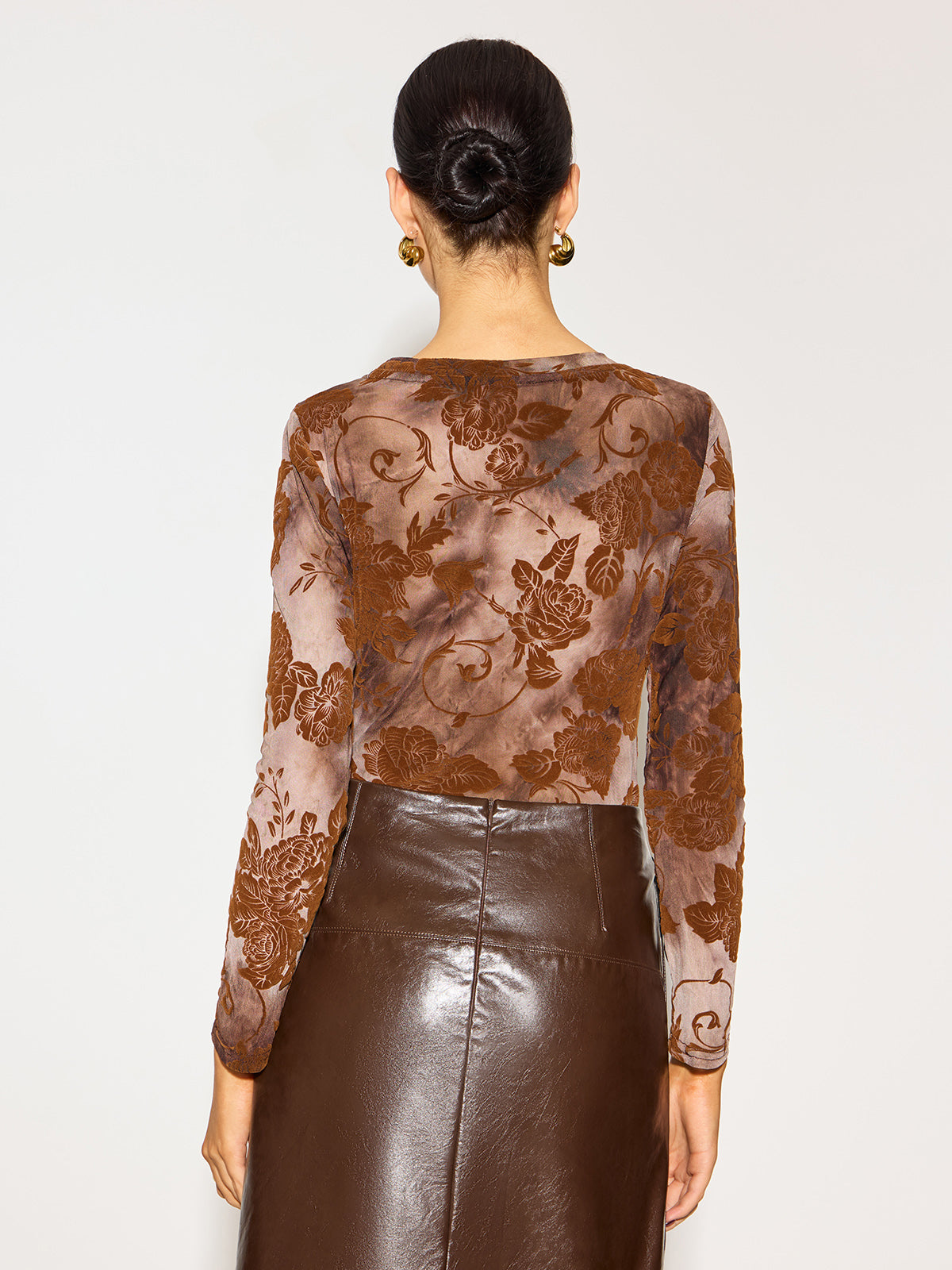 Tye Dye Printed Slim Mesh Top-Mesadic