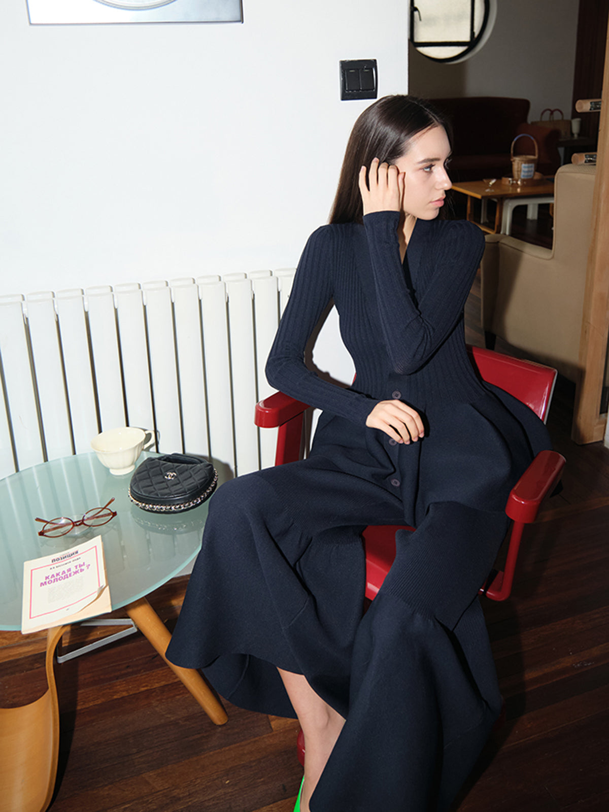 Mid-Waist Ruffle Sweater Pants-Mesadic