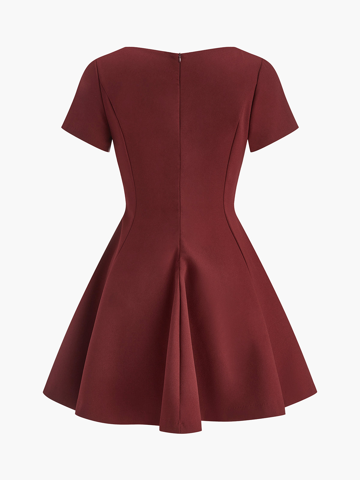 Pleated Piping Short Sleeve Dress-Mesadic
