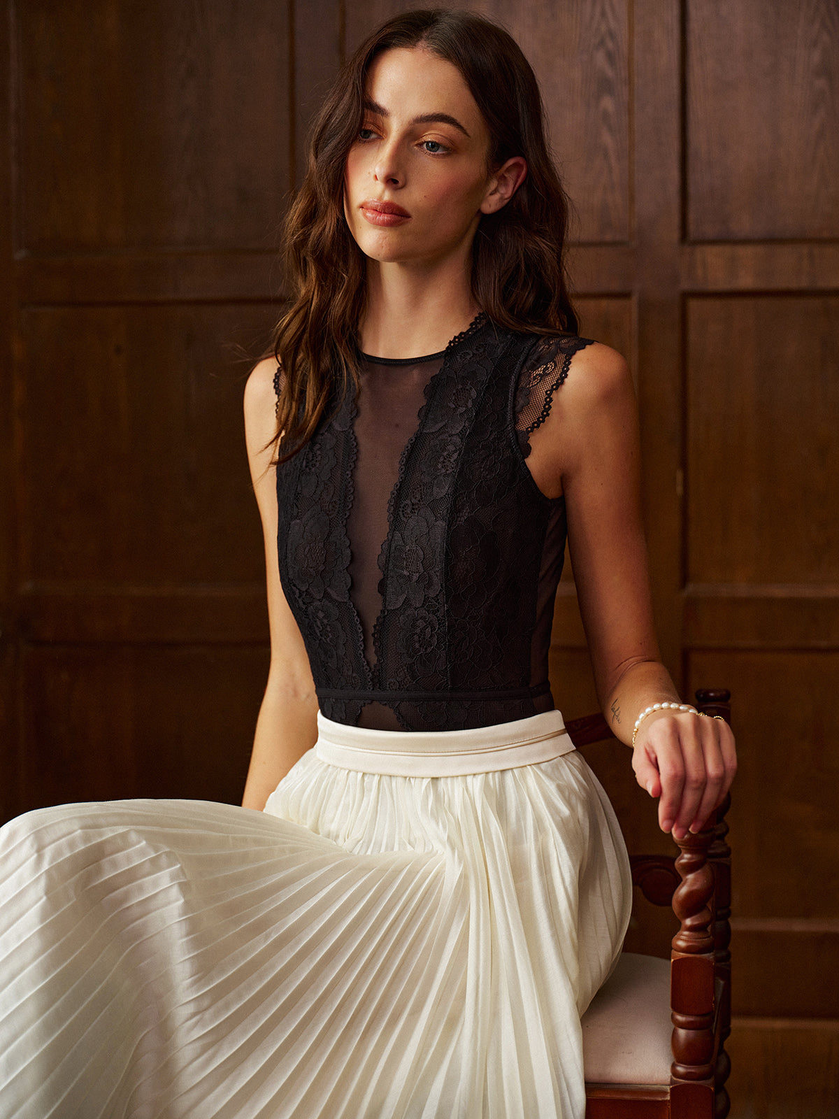 Backless Lace Bodysuit-Trafni