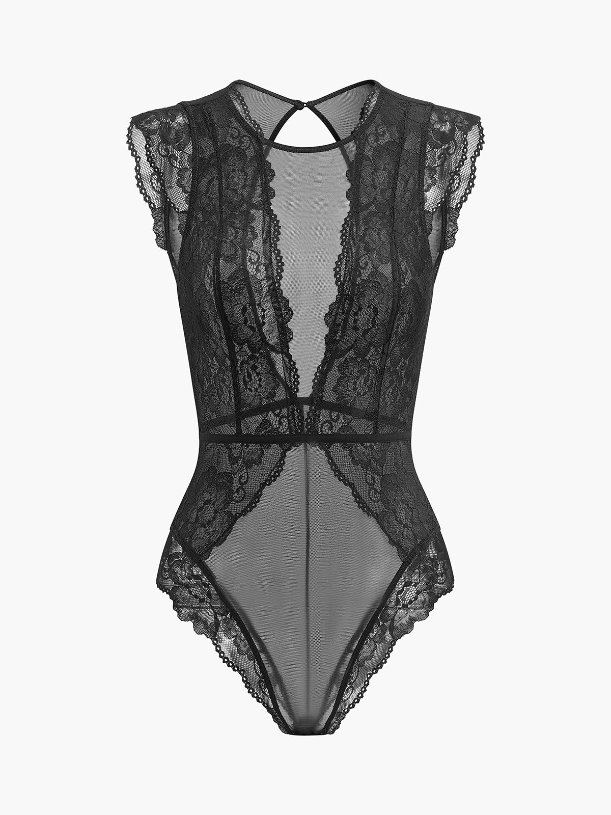 Backless Lace Bodysuit-Trafni