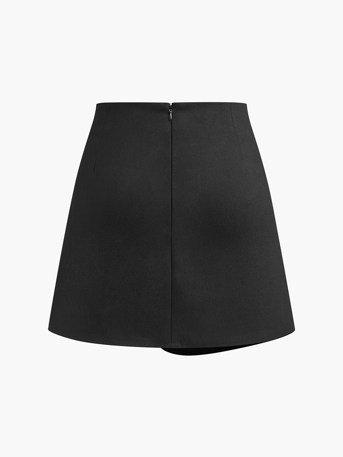 Asymmetrical Pleated Zipper Skirt-Mesadic