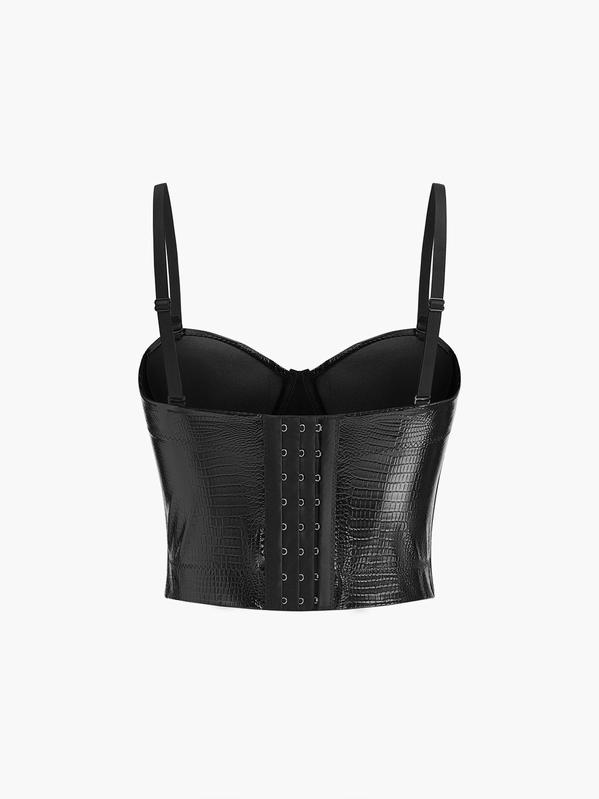 Crocodile Embossed Corset Top-Mesadic