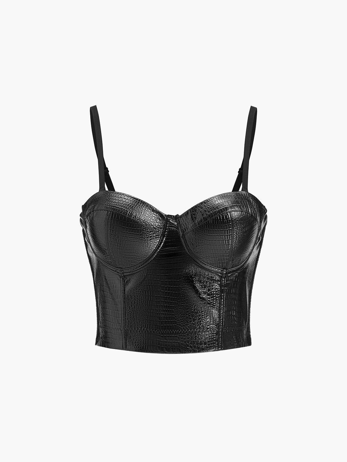 Crocodile Embossed Corset Top-Mesadic