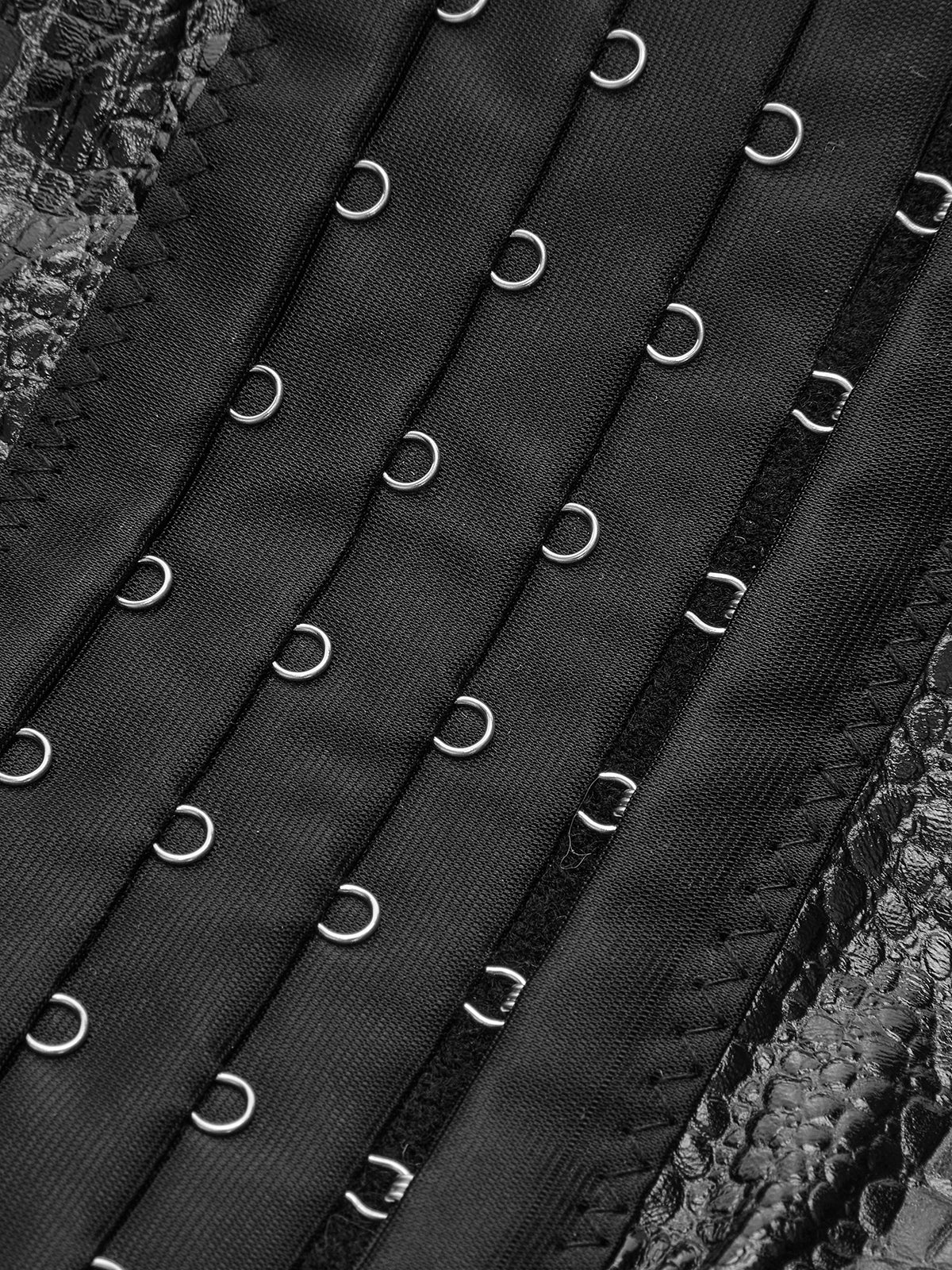 Crocodile Embossed Corset Top-Mesadic