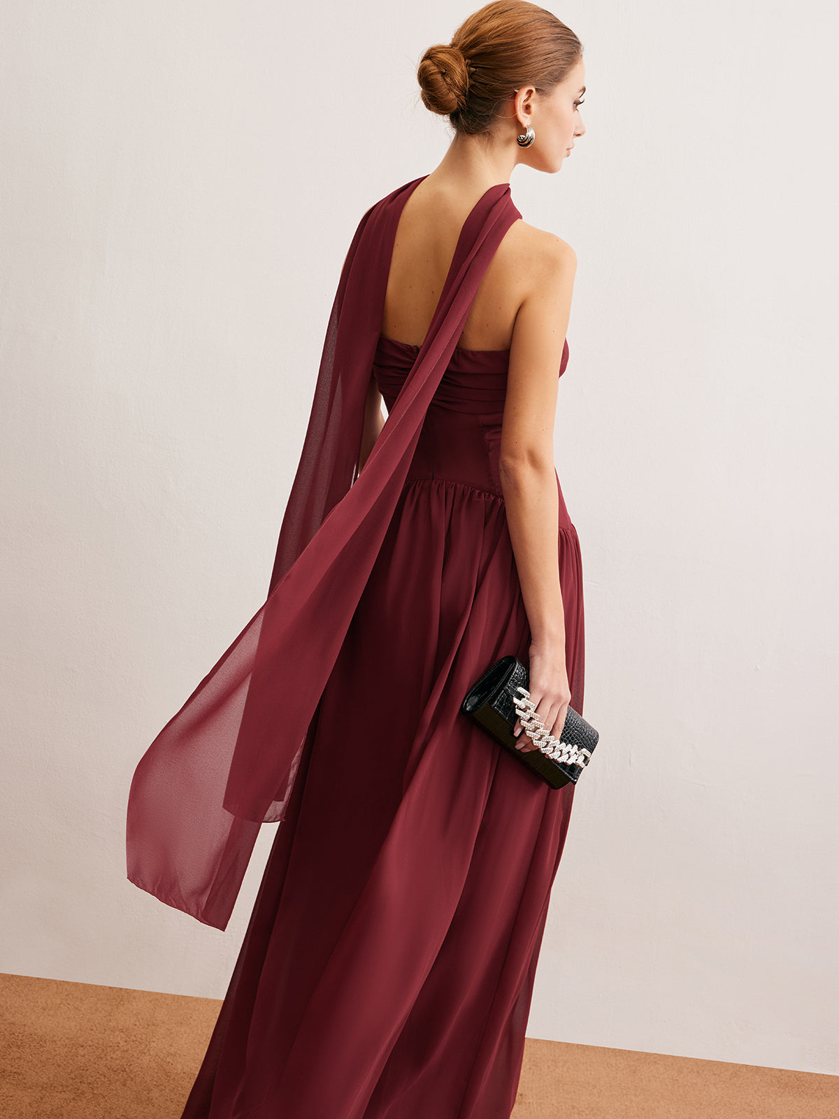 Romance Ruched Long-Ribbon Tube Dress-Mesadic