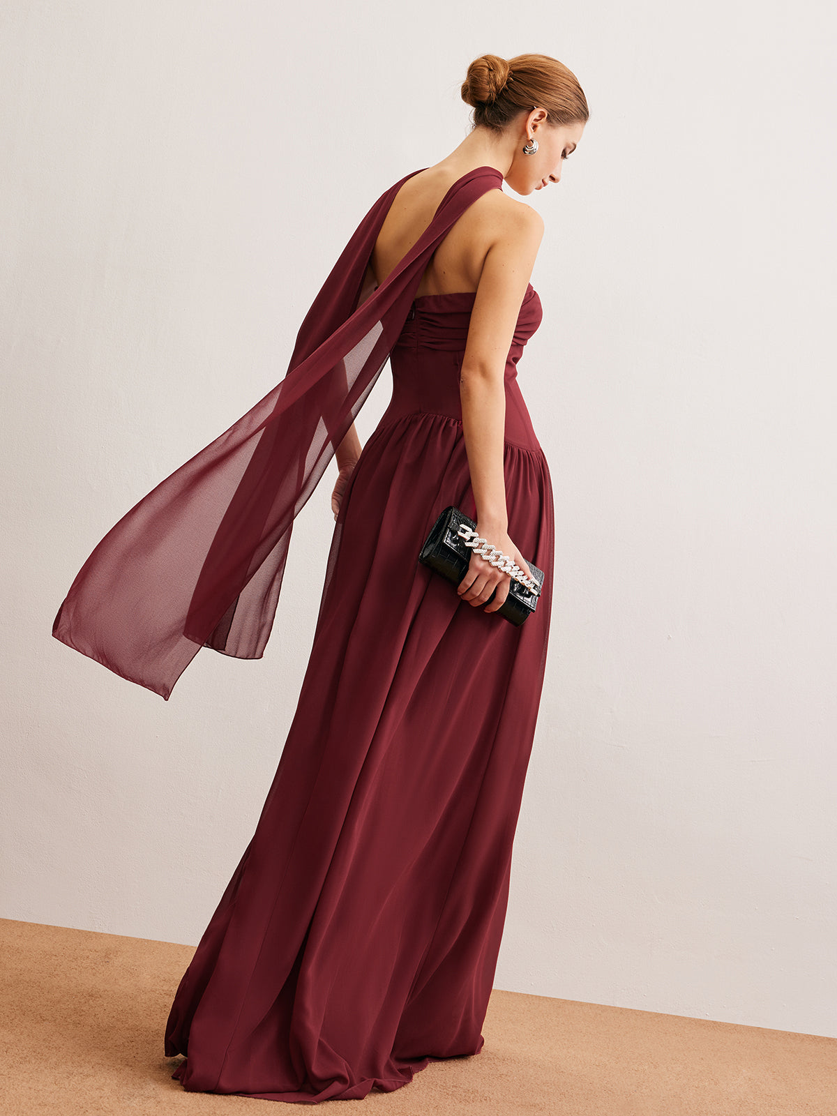 Romance Ruched Long-Ribbon Tube Dress-Mesadic