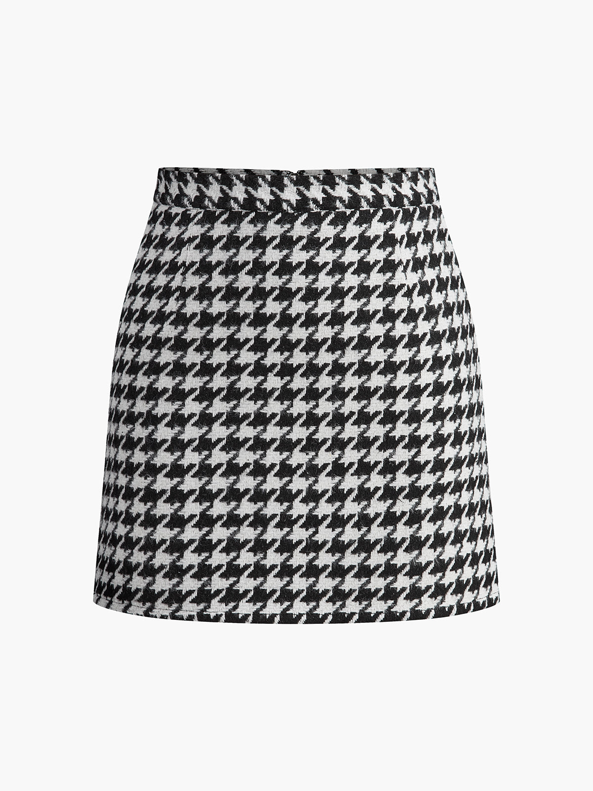 Plaid Tweed Mini Skirt-Mesadic