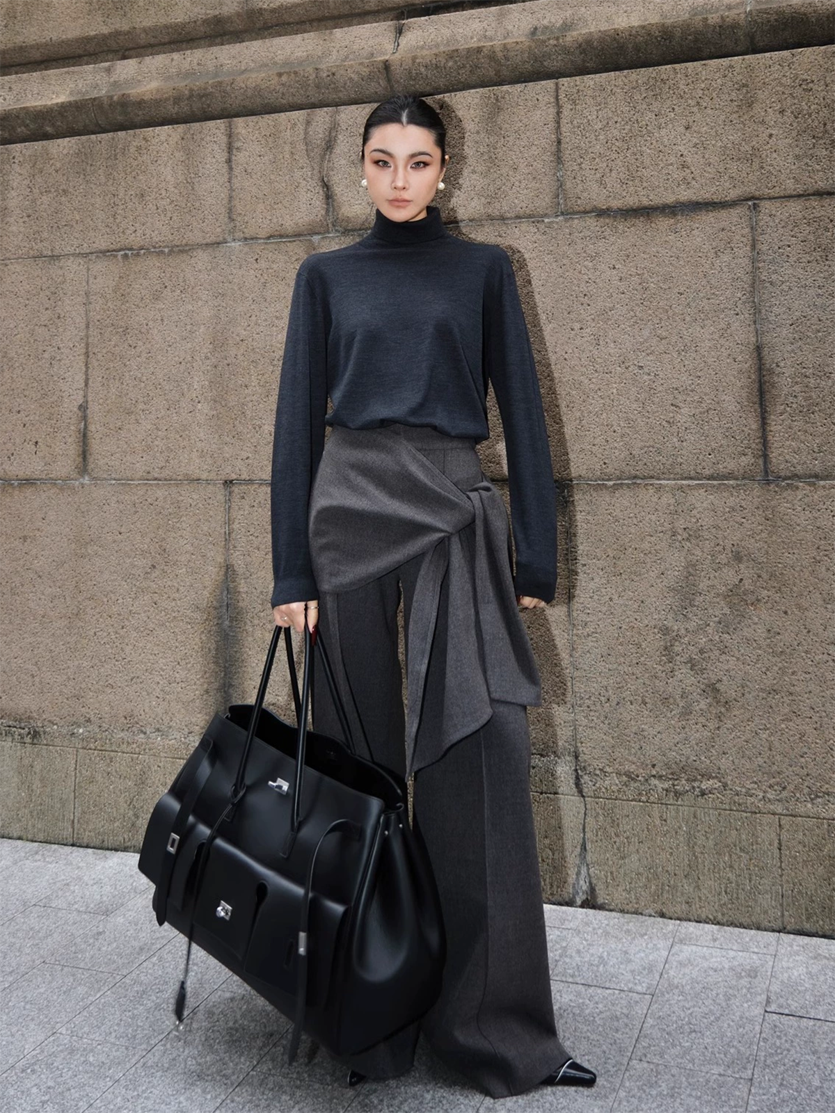 Utility Mid-Waist Knotted Design Pants-Mesadic