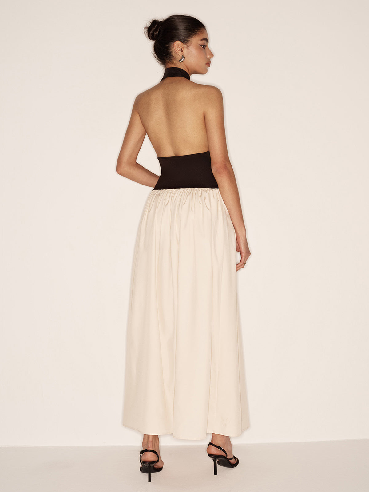 Color Block Sleeveless Long Dress-Mesadic