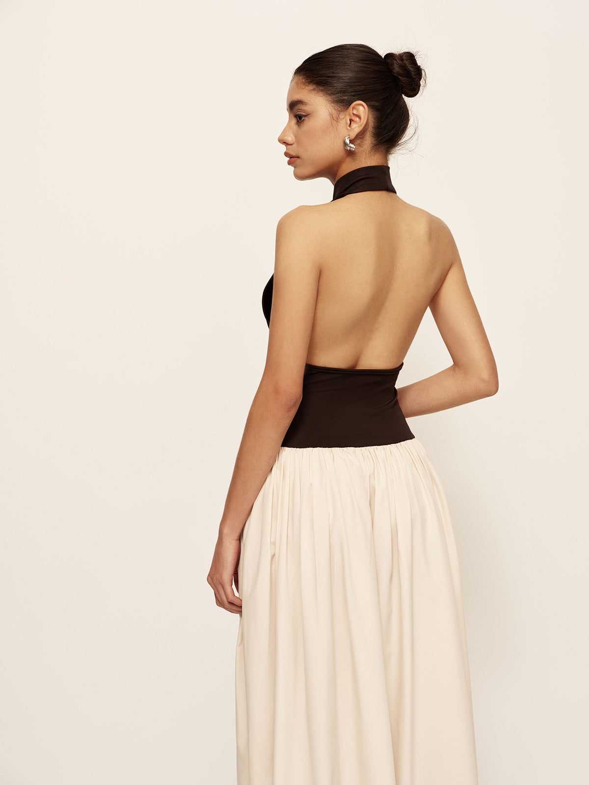 Color Block Sleeveless Long Dress-Mesadic