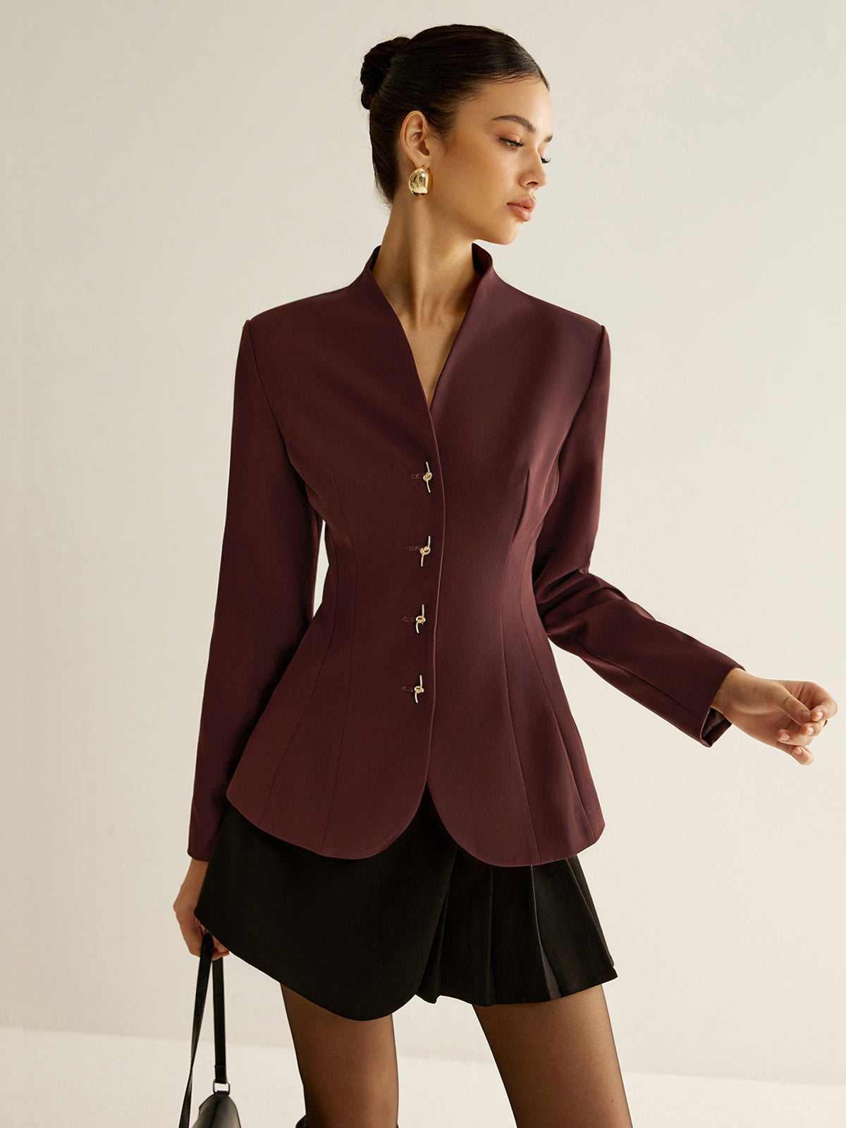 Metal Decor Piping Blazer-Mesadic