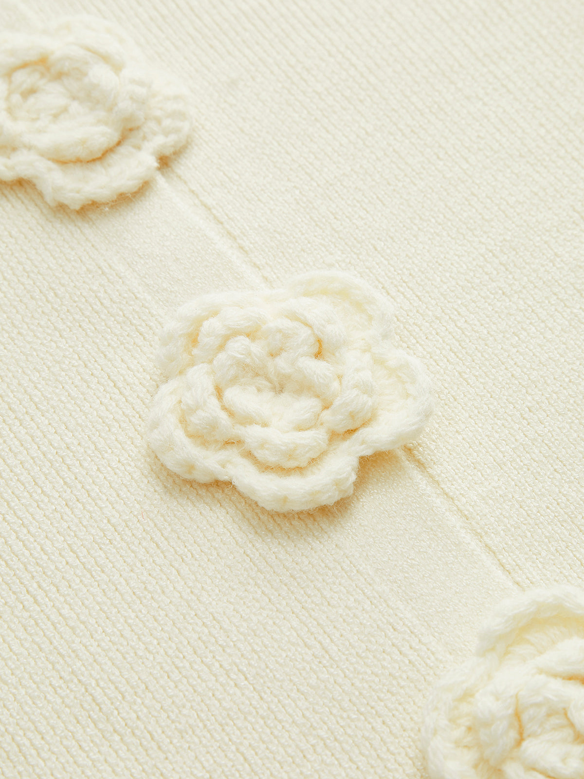 3D Flower Lettuce Trim Cardigan-Mesadic