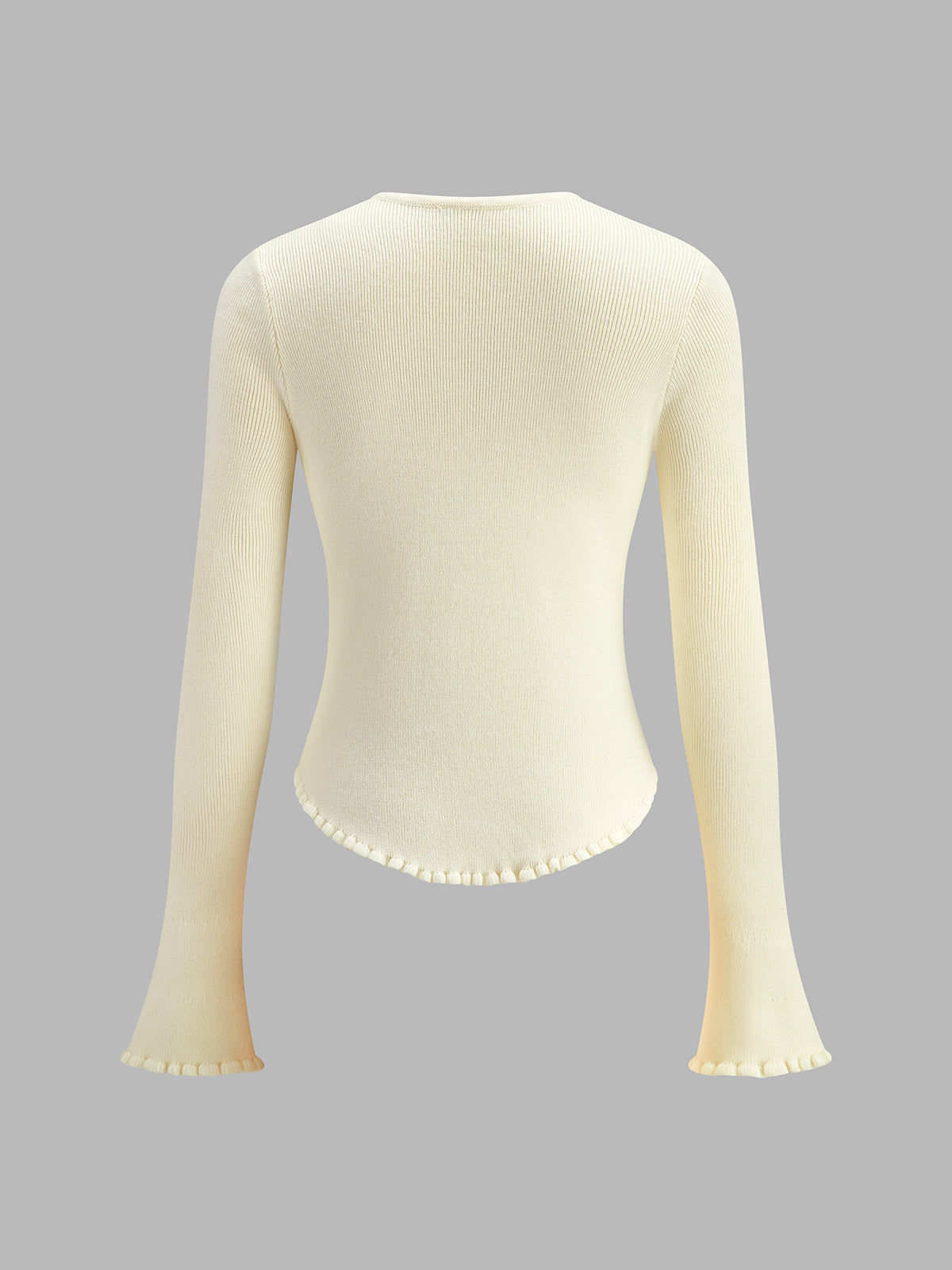 3D Flower Lettuce Trim Cardigan-Mesadic