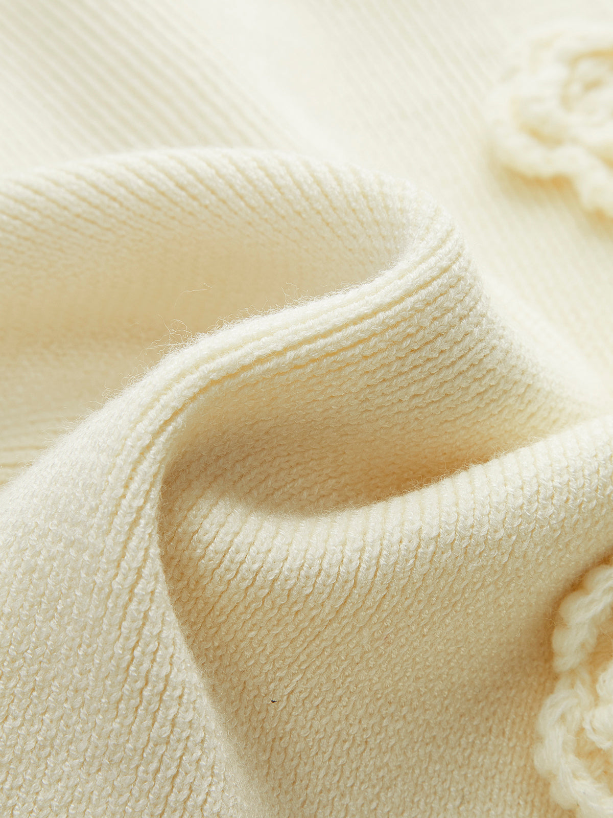 3D Flower Lettuce Trim Cardigan-Mesadic